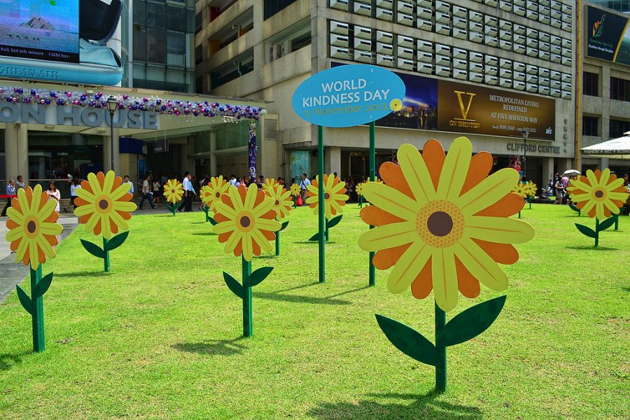 Raffles+Place+Park+in+Singapore+celebrates+World+Kindness+Day.