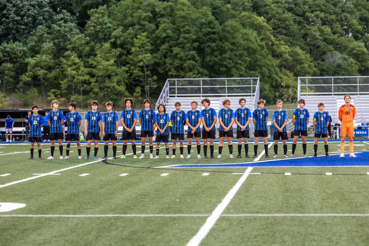 Lodi Boys Varsity team line up before the start of the game.