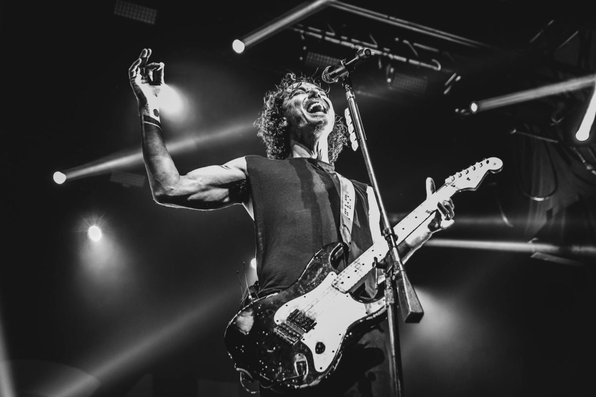 Man Playing Electric Guitar on stage