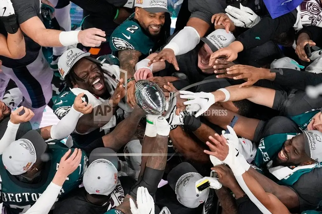 The eagles after they won the Super Bowl